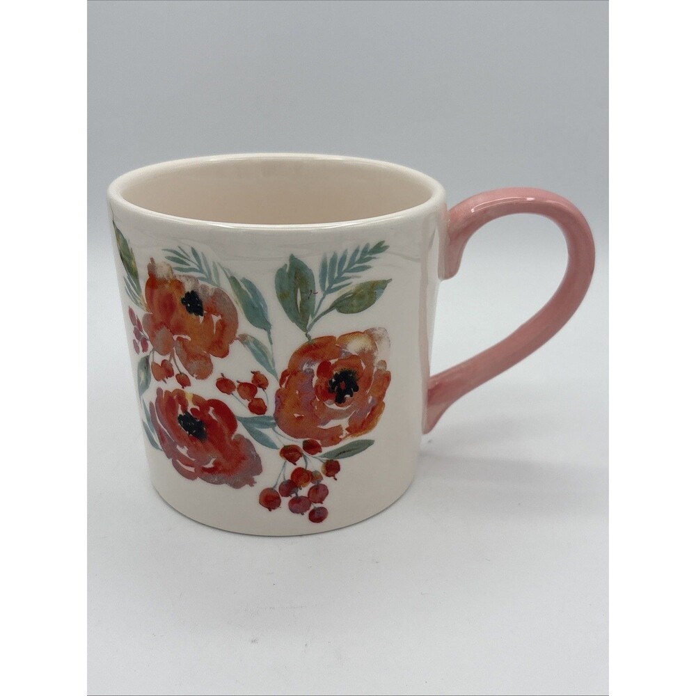 Prima Design - Large Mug - Pink Art Floral - EUC